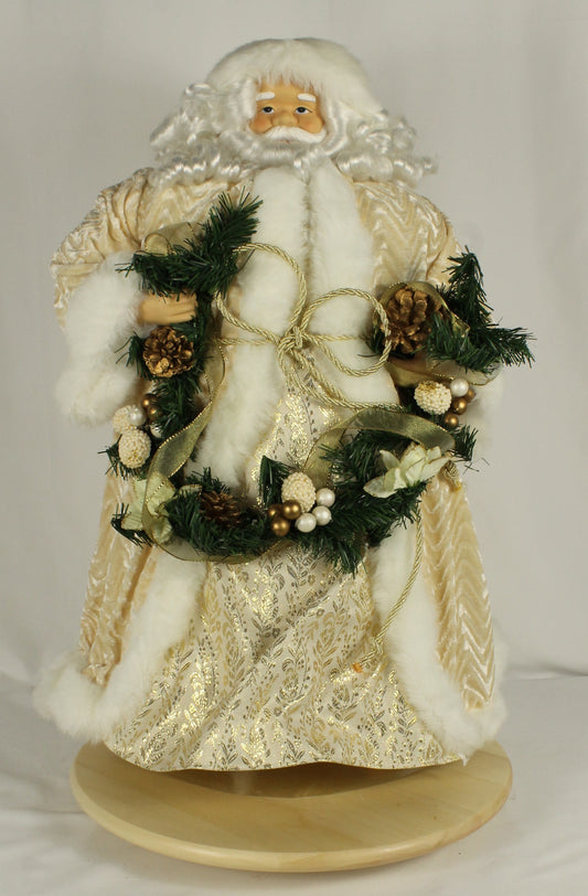 Tall Santa Figure Dressed in White