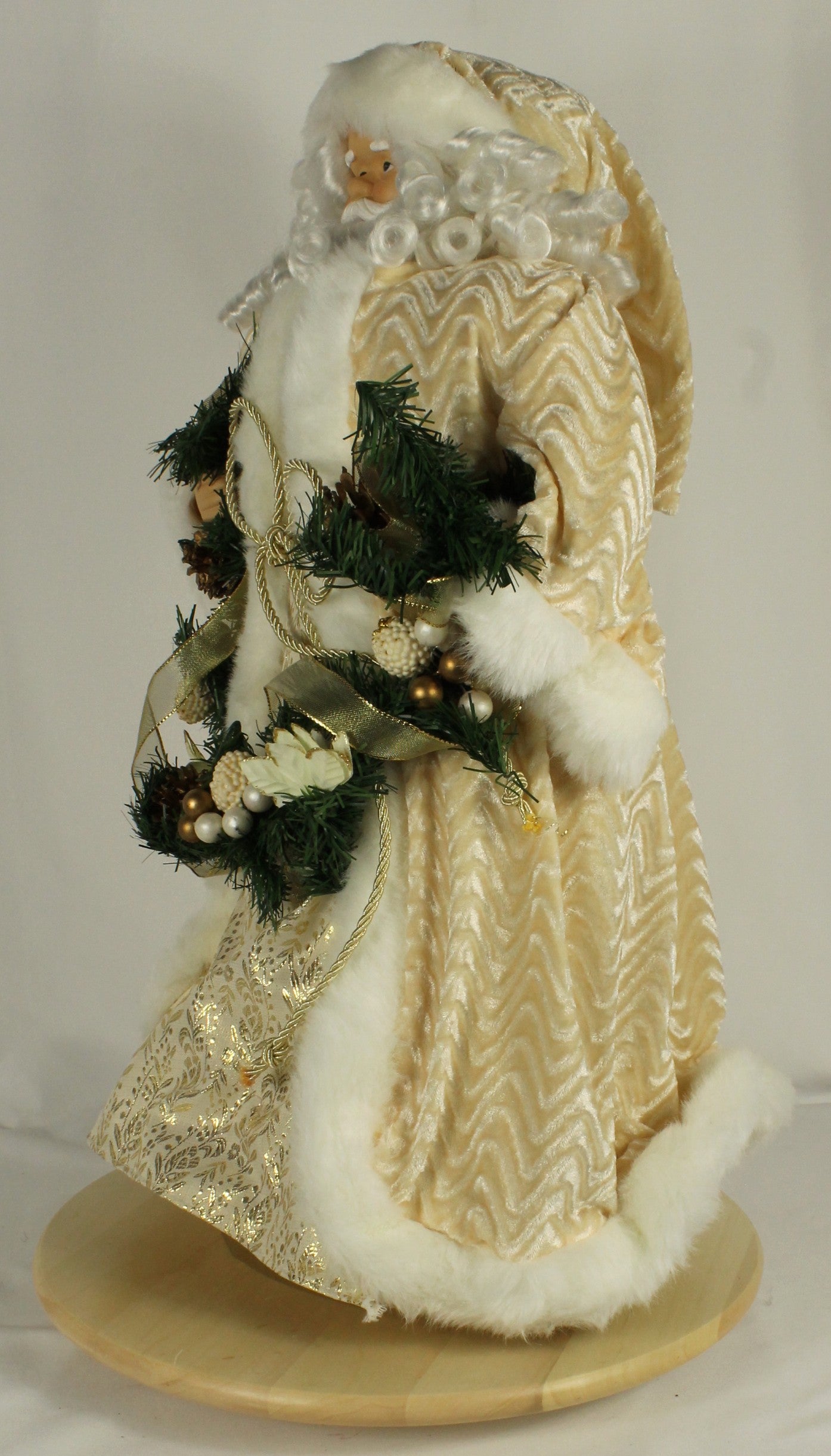 Tall Santa Figure Dressed in White