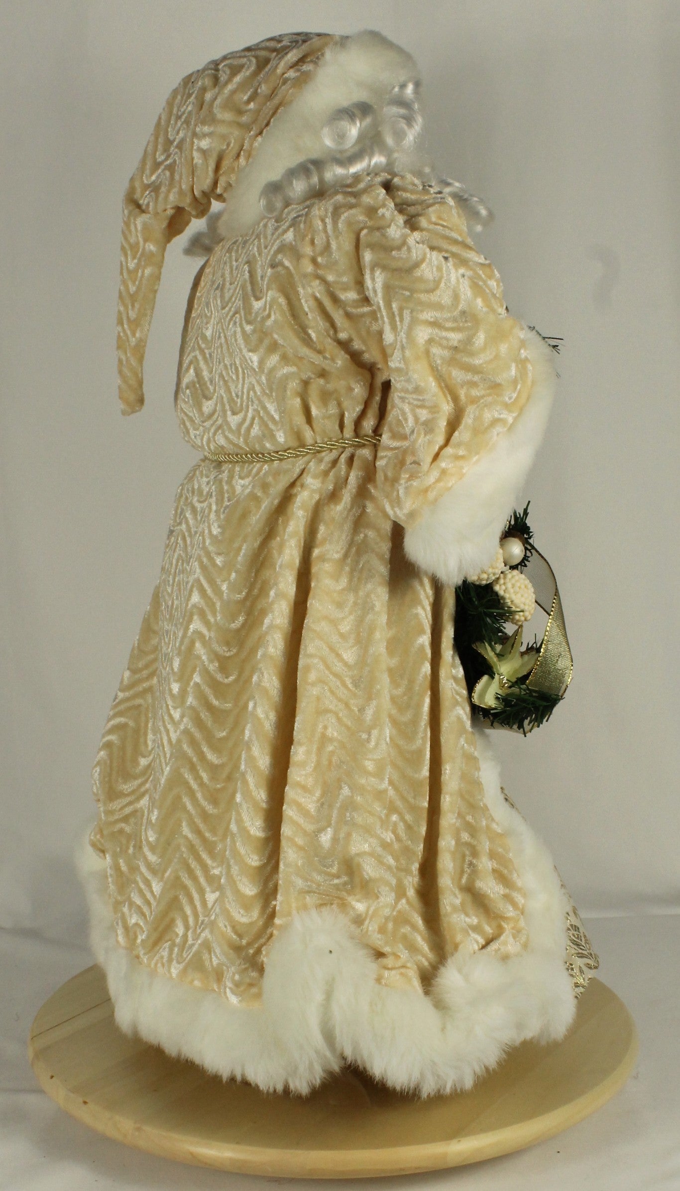 Tall Santa Figure Dressed in White