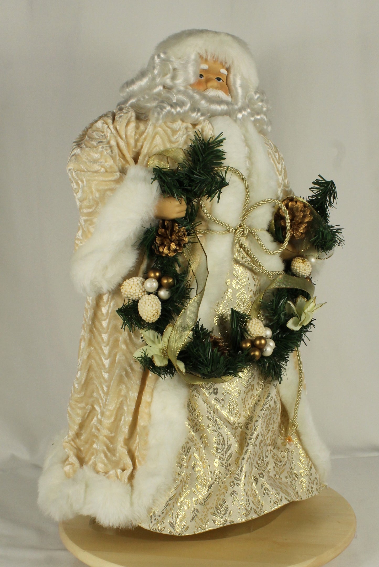 Tall Santa Figure Dressed in White