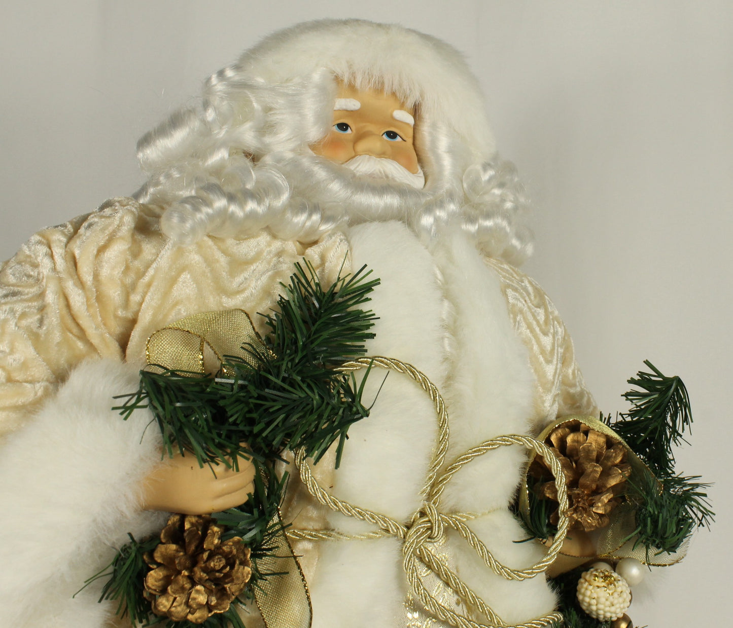 Tall Santa Figure Dressed in White