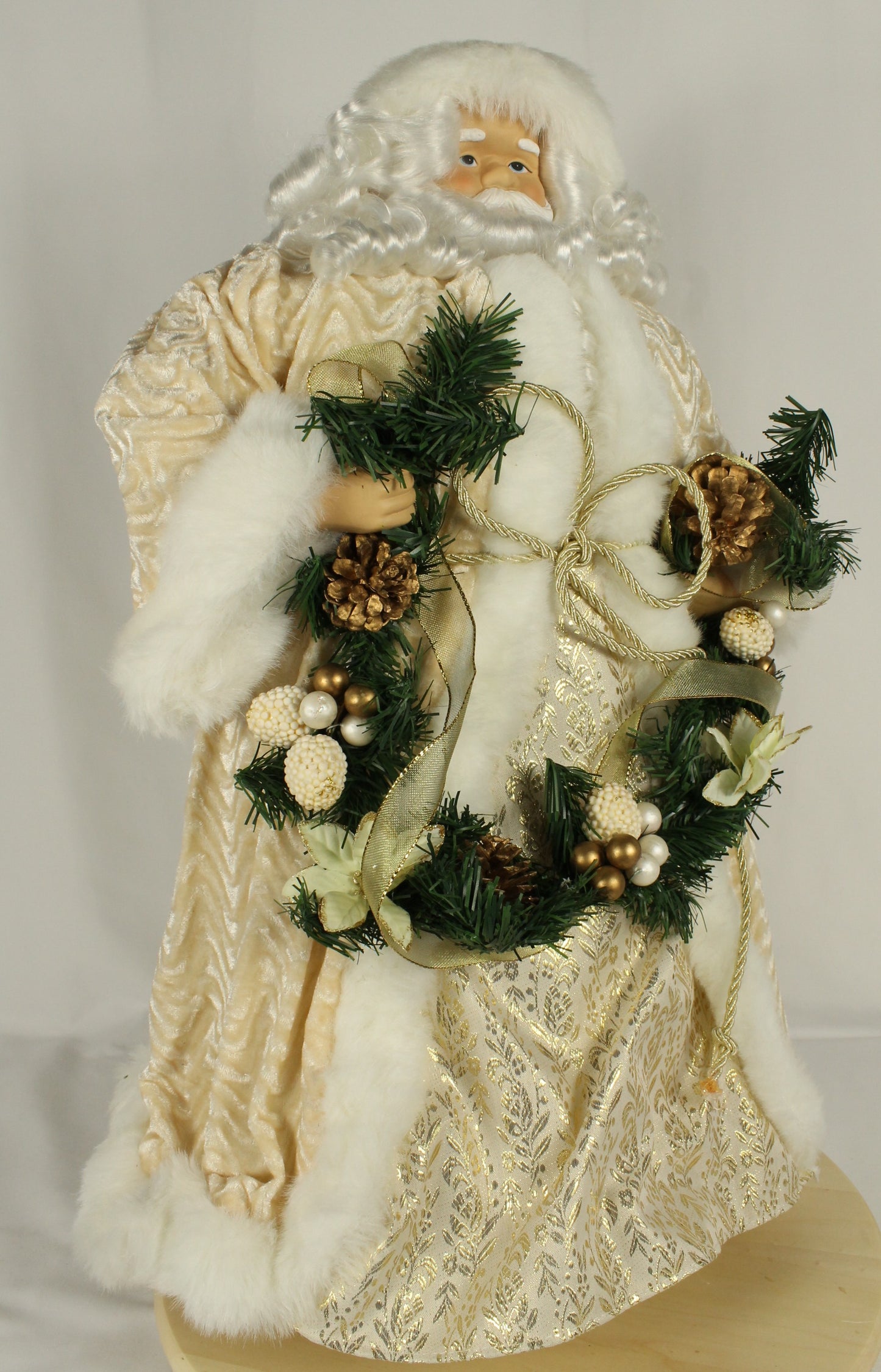Tall Santa Figure Dressed in White