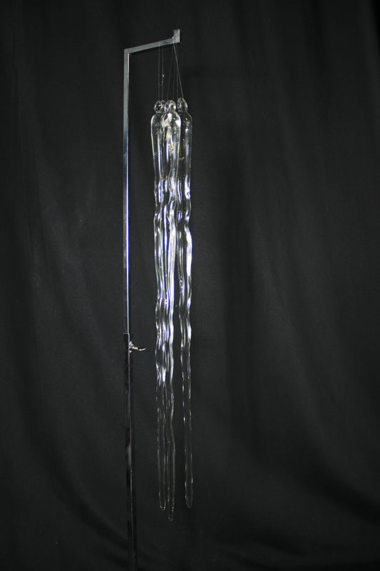 Sparkling Clear Hand-Blown Glass Icicle Ornaments (Set of 3)