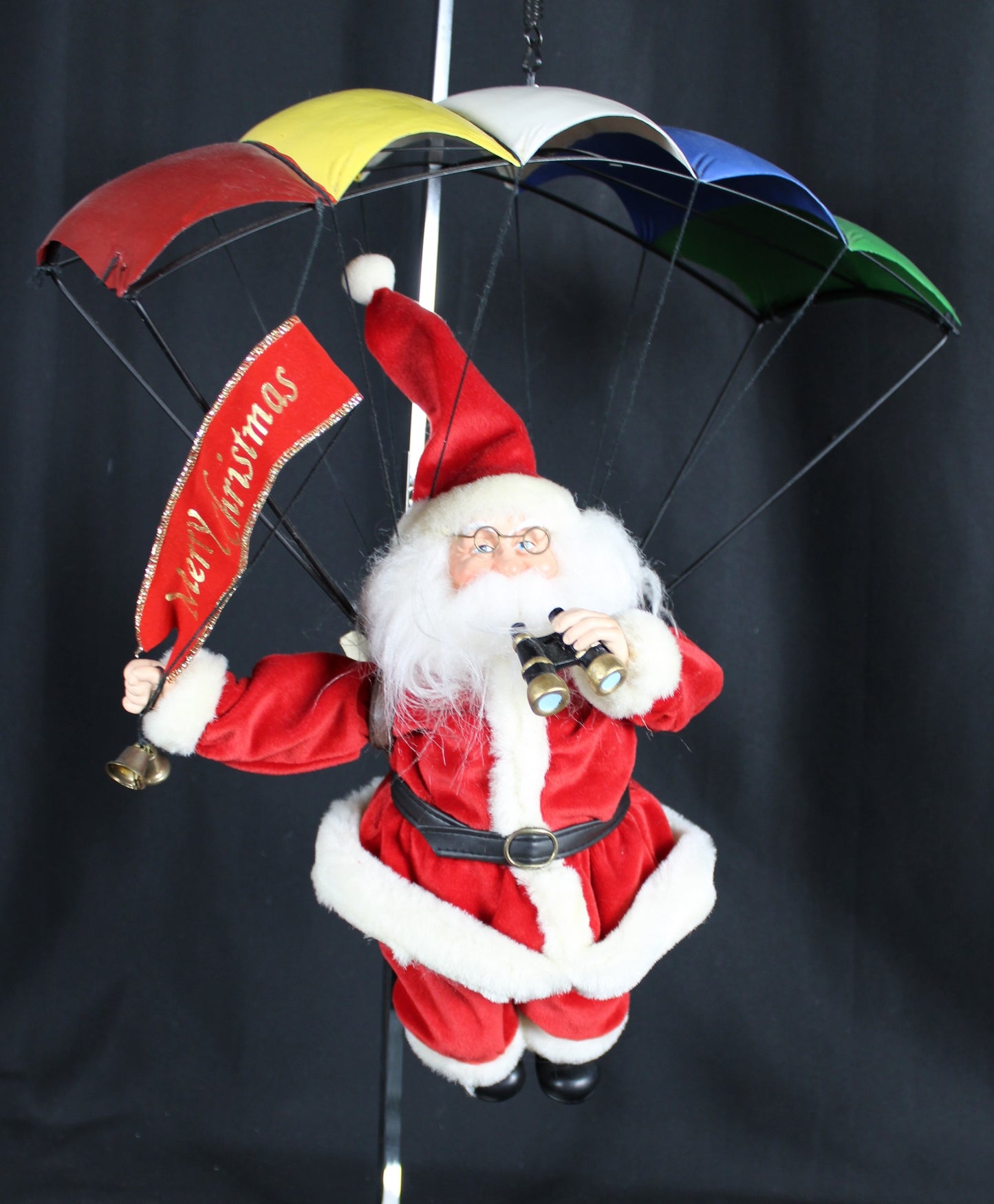 Musical Parachute Santa Mobile with Multi-Colored Canopy