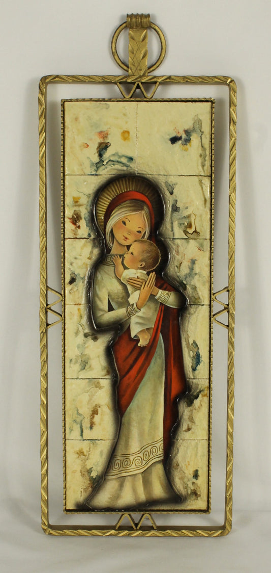 Tile Picture "Angel & Infant" Made in Spain