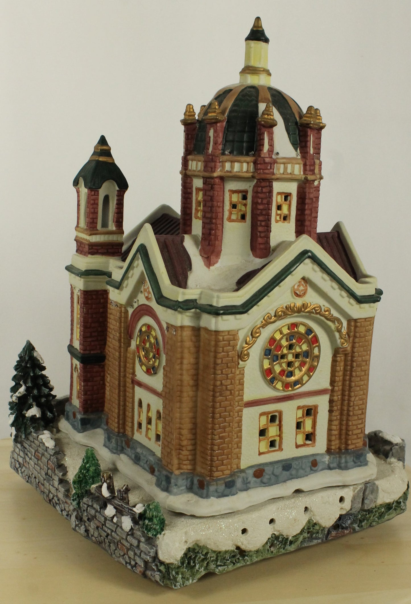 Fortune Island Lighted Fiber Optic Church Christmas Village Building, Model 51-3780-2