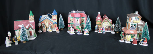 Instant Victorian Christmas Village! 5 Zellers Lighted Ceramic Sets (Open Boxes)