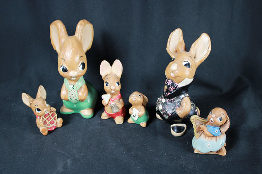 Curated Vintage Pendelfin England Rabbit Figurine Collection