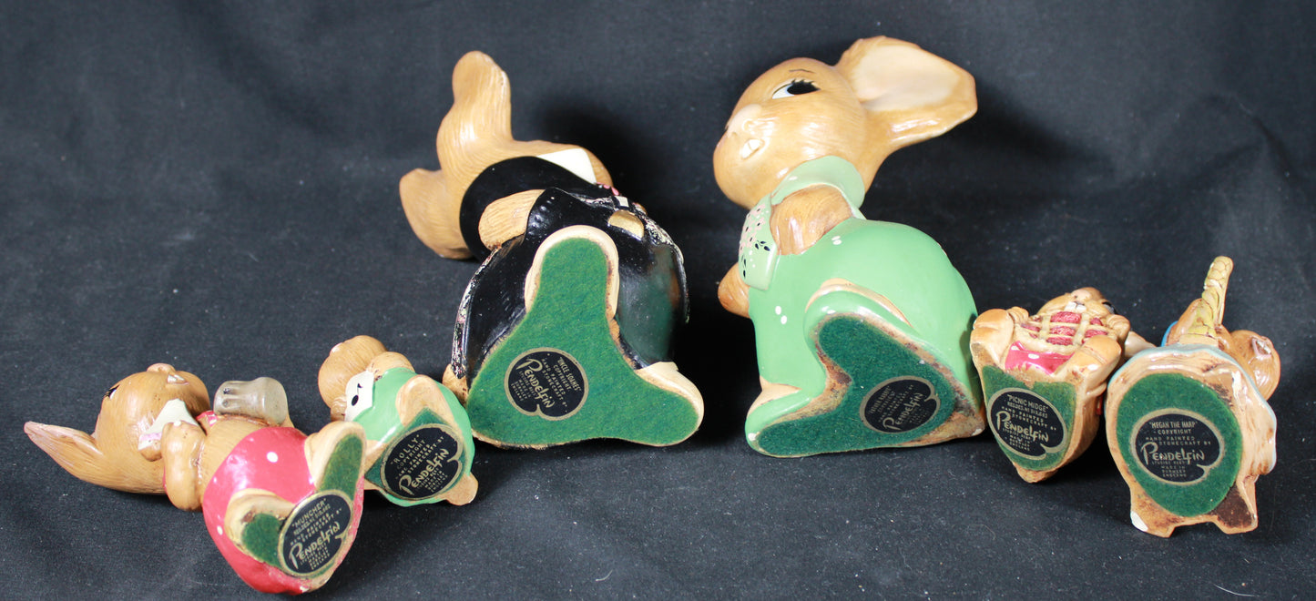 Curated Vintage Pendelfin England Rabbit Figurine Collection