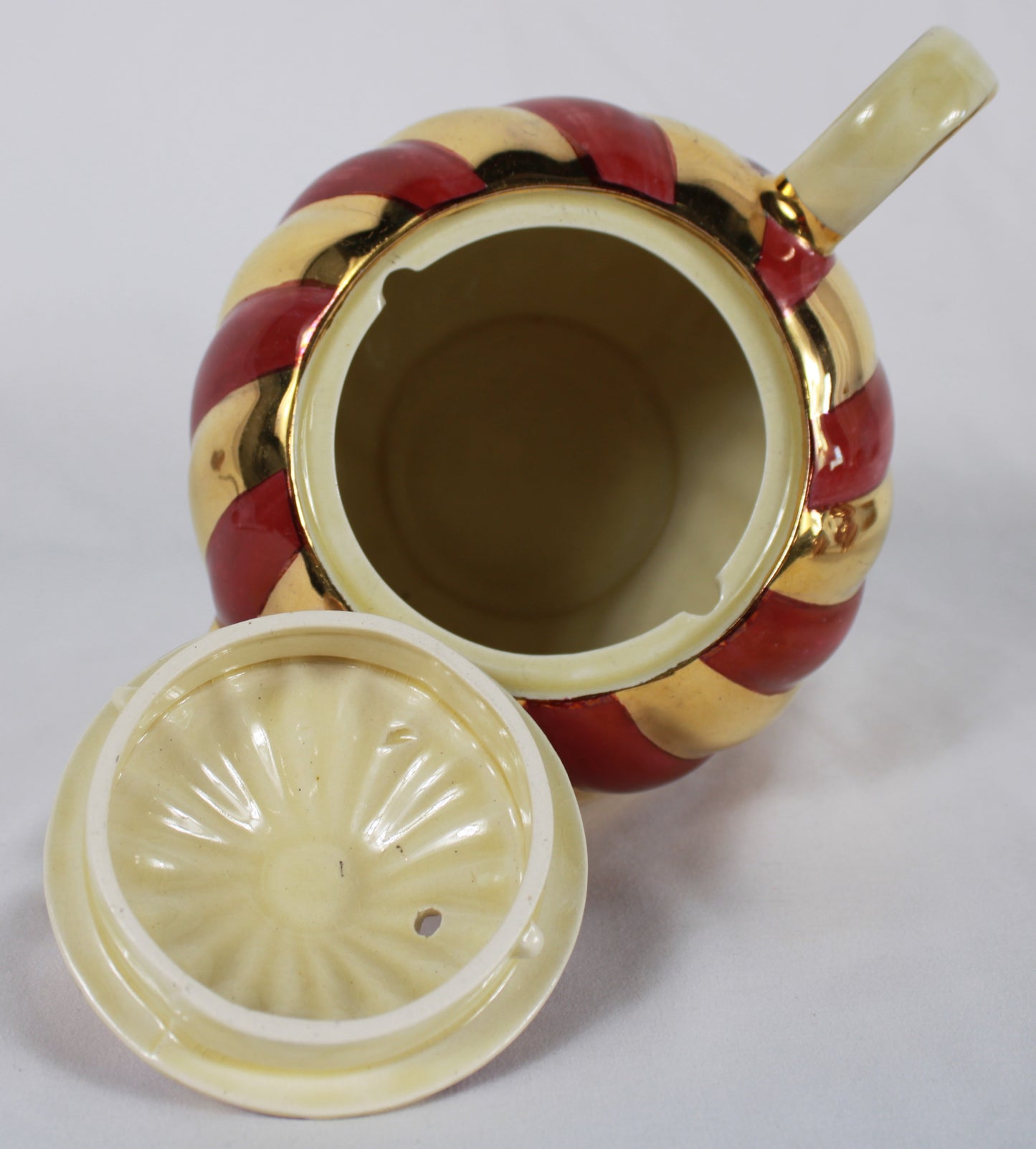 Vintage Sadler England Red and Gold Swirl Tea Set