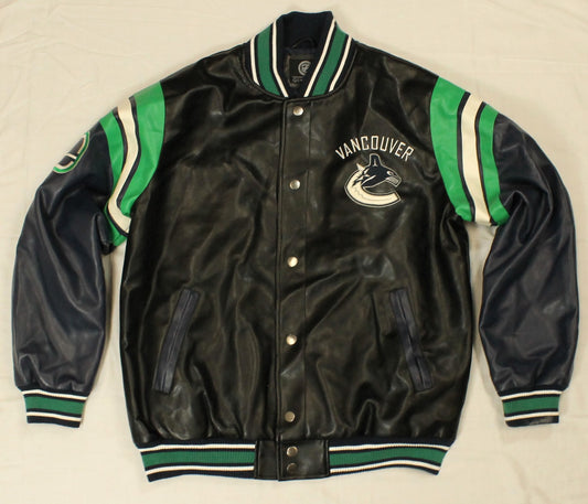 Vancouver Canucks Leather Jacket Size XL