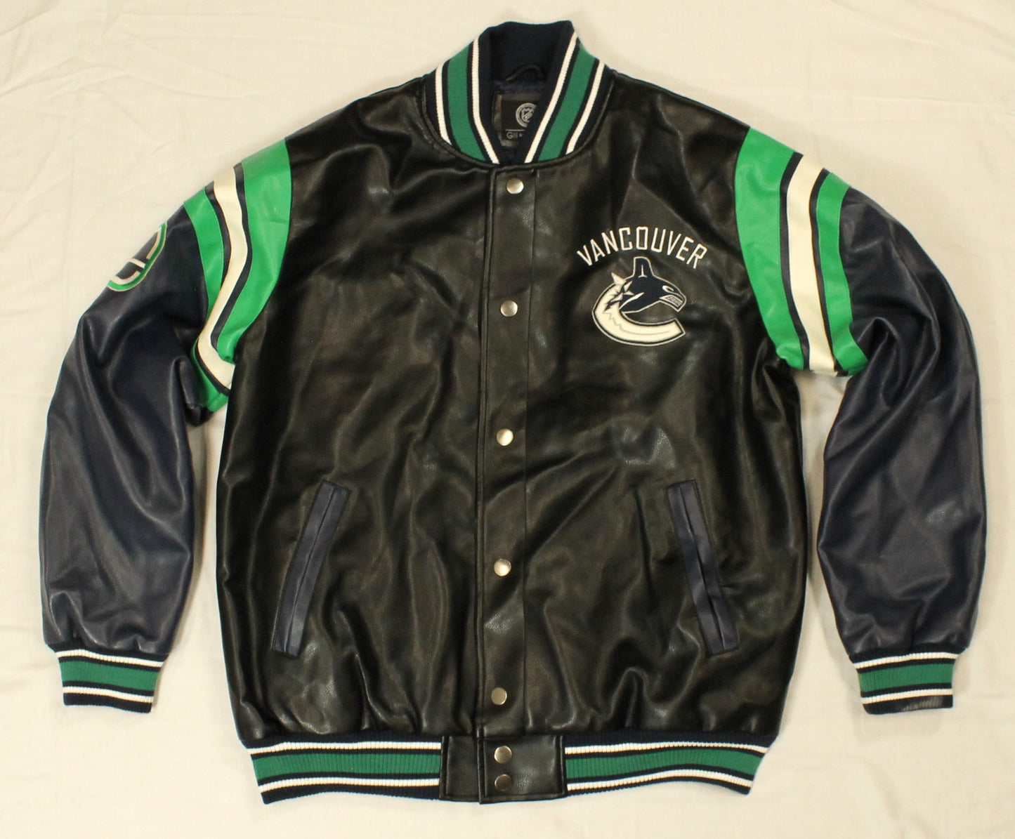 Vancouver Canucks Leather Jacket Size XL