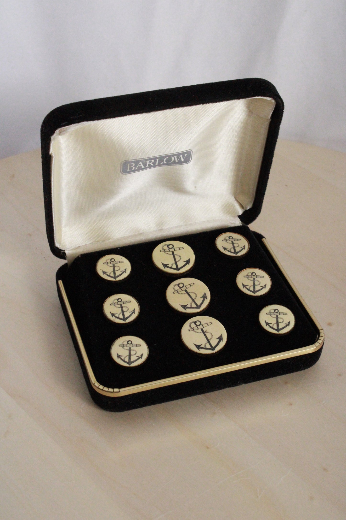 Barlow Scrimshaw Nautical Anchor Blazer Button Set - 9 Pieces