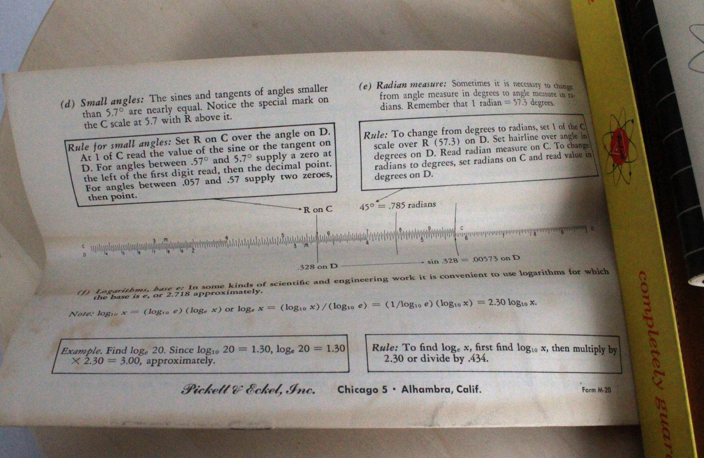 Vintage Pickett Model 1010-ES All-Metal Slide Rule with Original Box and Manuals