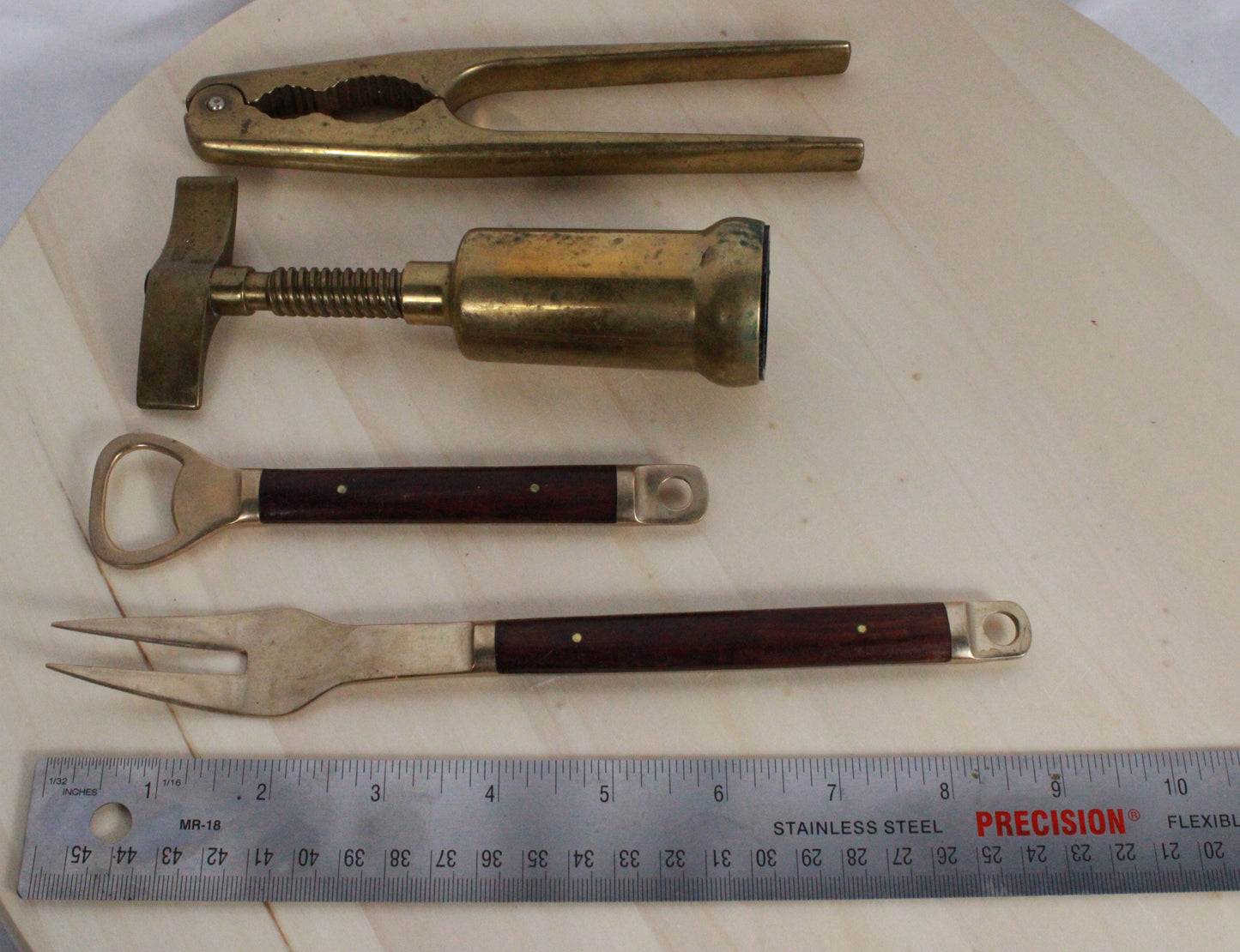 Vintage Brass Barware and Kitchen Set - 4 Pieces