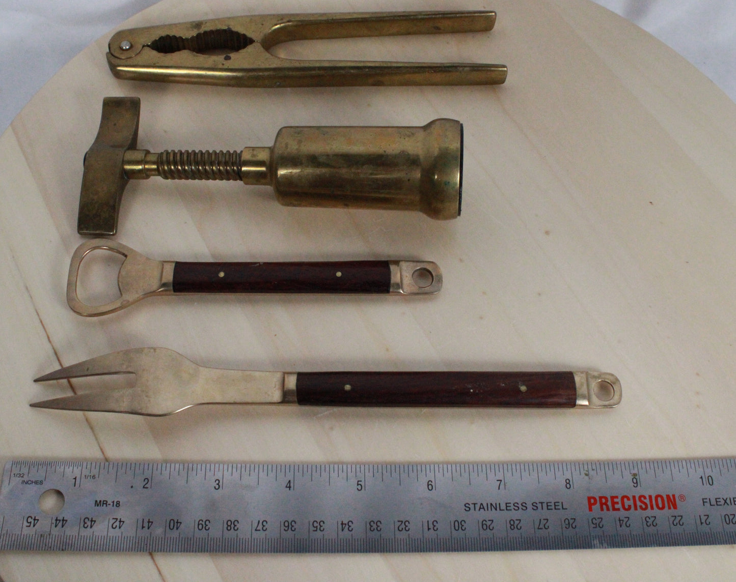 Vintage Brass Barware and Kitchen Set - 4 Pieces