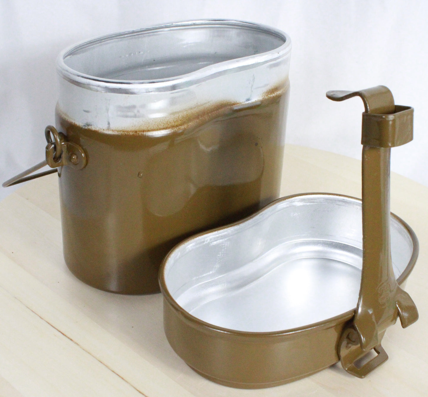 Authentic Soviet 1986 Military Aluminum Mess Kit