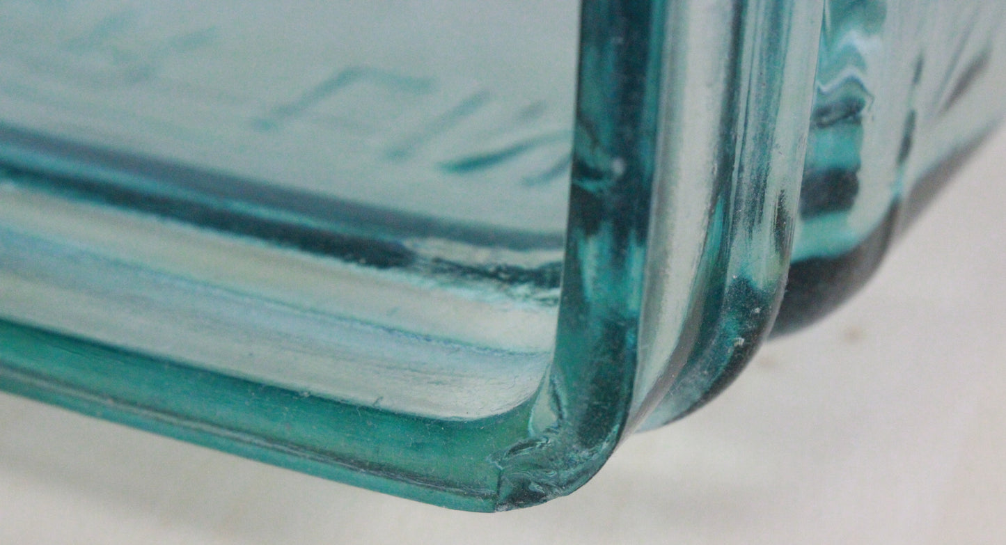 Vintage Aqua Glass Delco-Light Exide Battery