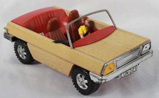 Vintage Lundby of Sweden Wooden Convertible with Poseable Doll