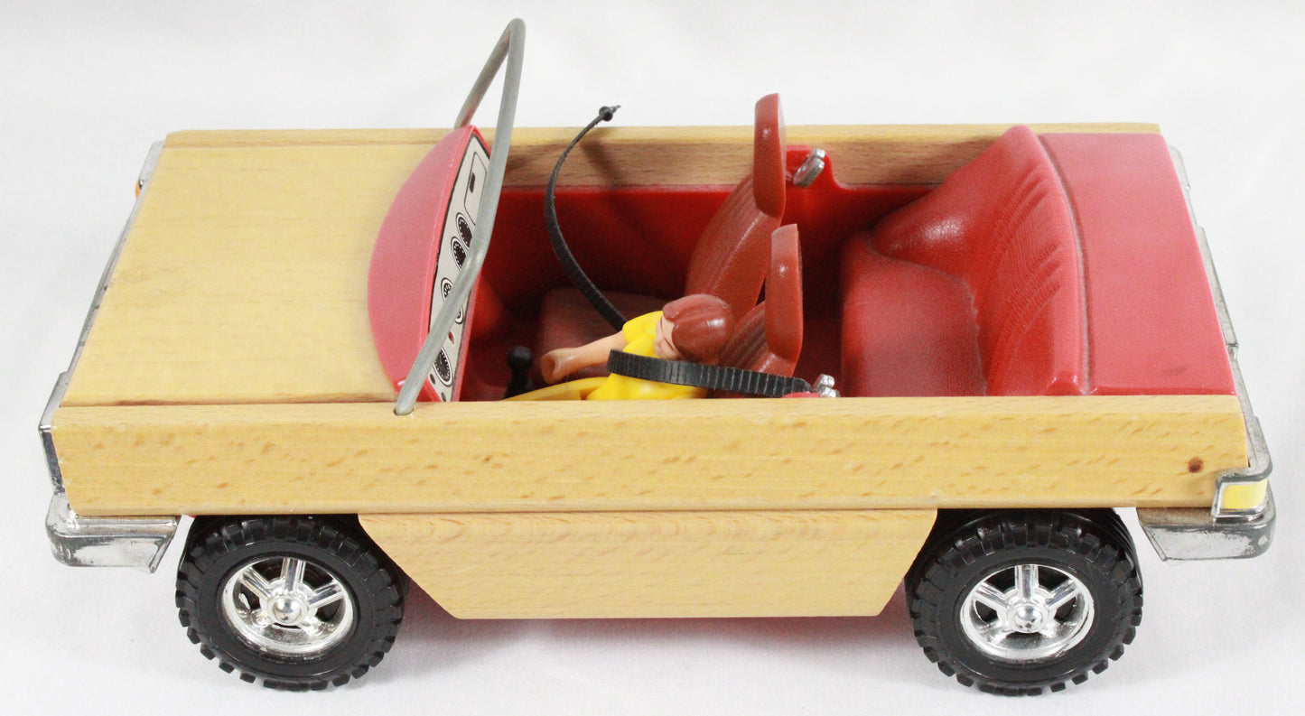 Vintage Lundby of Sweden Wooden Convertible with Poseable Doll