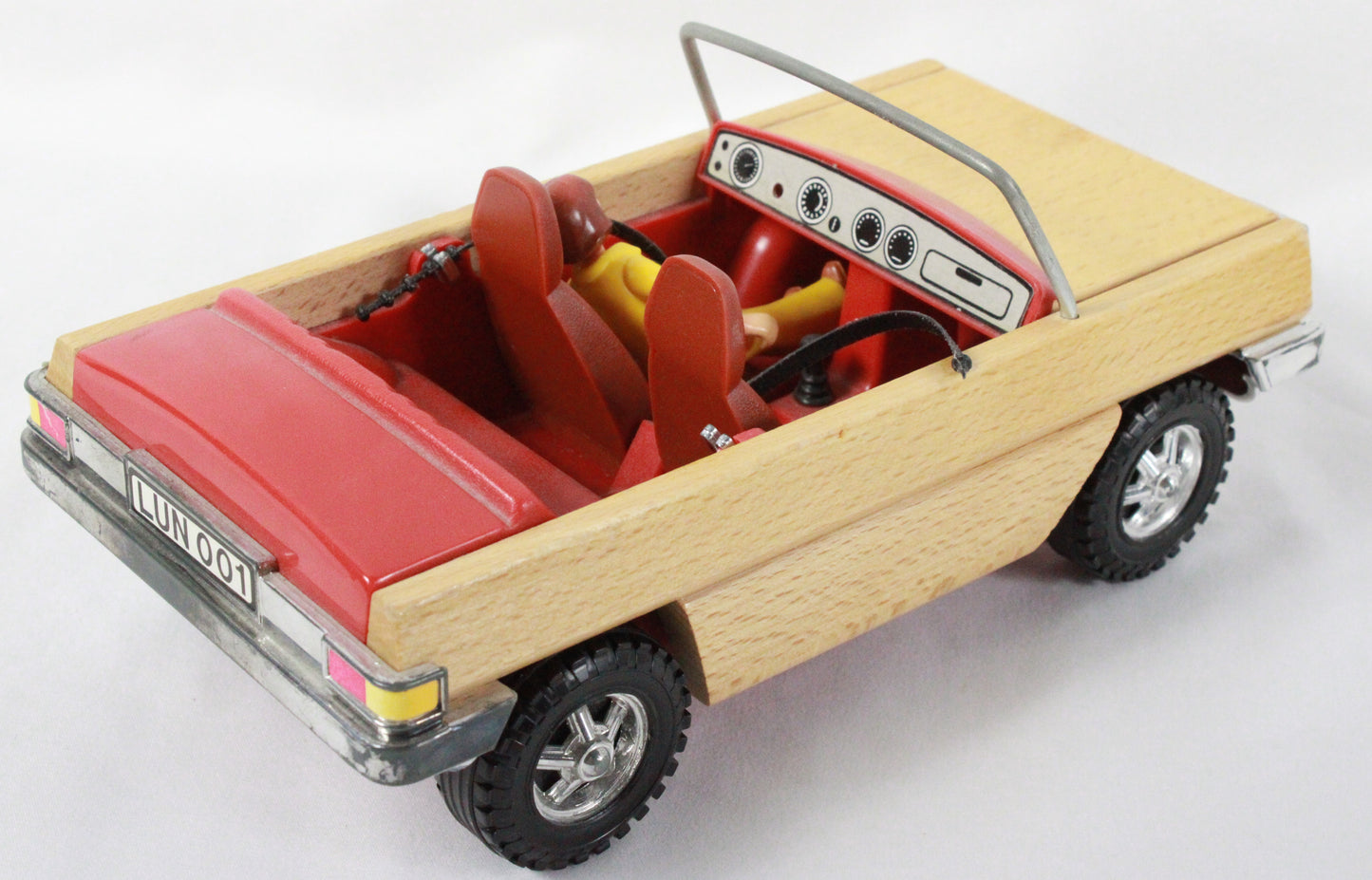 Vintage Lundby of Sweden Wooden Convertible with Poseable Doll