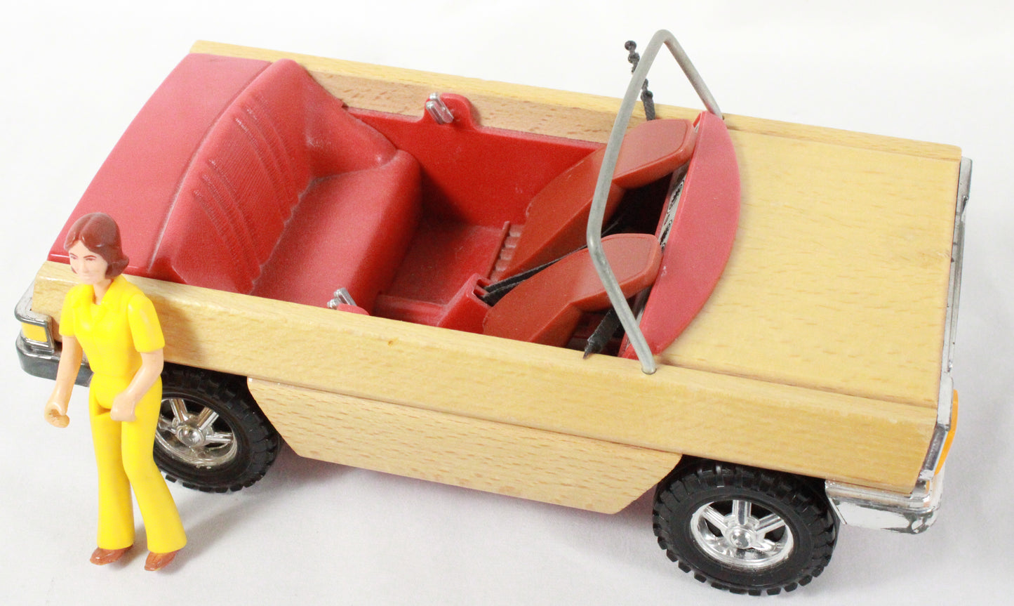 Vintage Lundby of Sweden Wooden Convertible with Poseable Doll