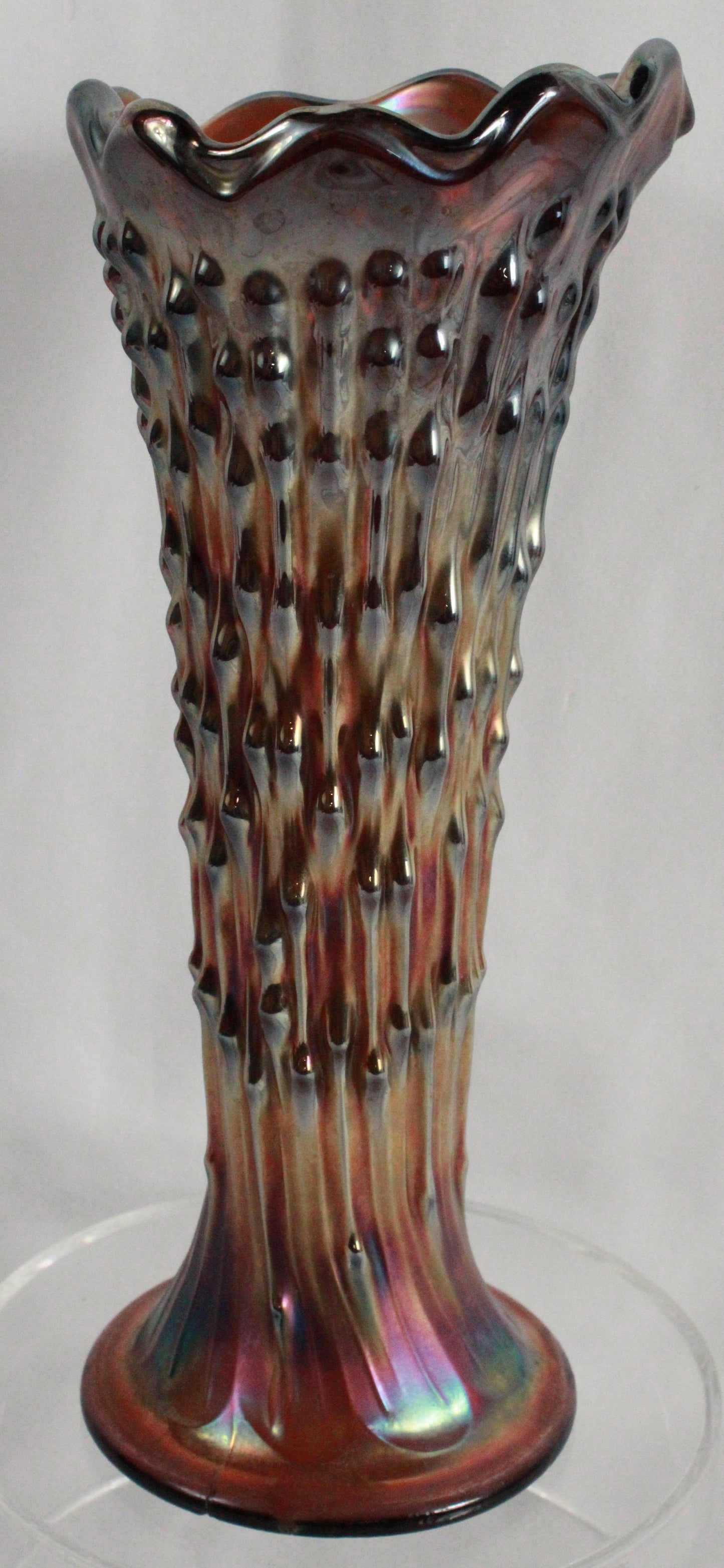 Northwood Amethyst Carnival Glass Vase
