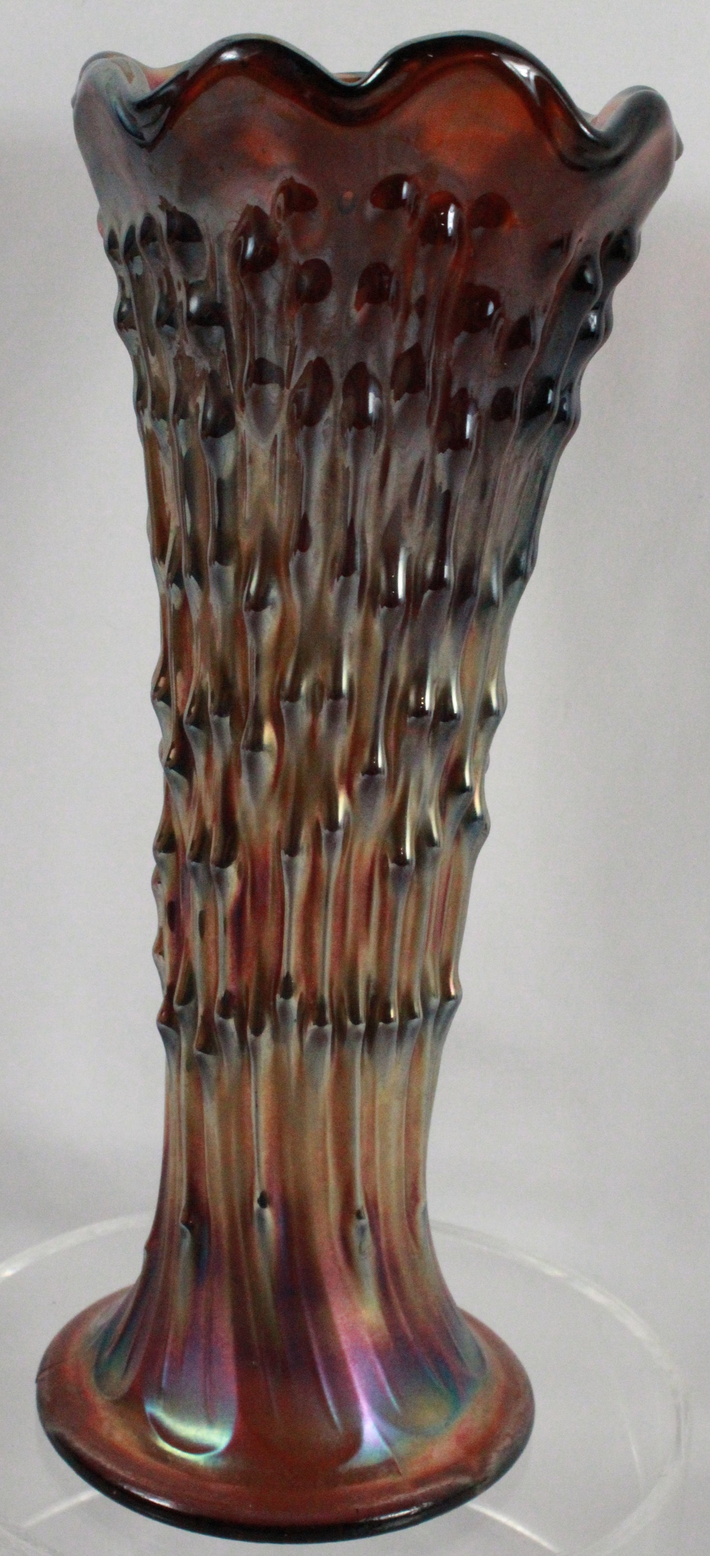 Northwood Amethyst Carnival Glass Vase