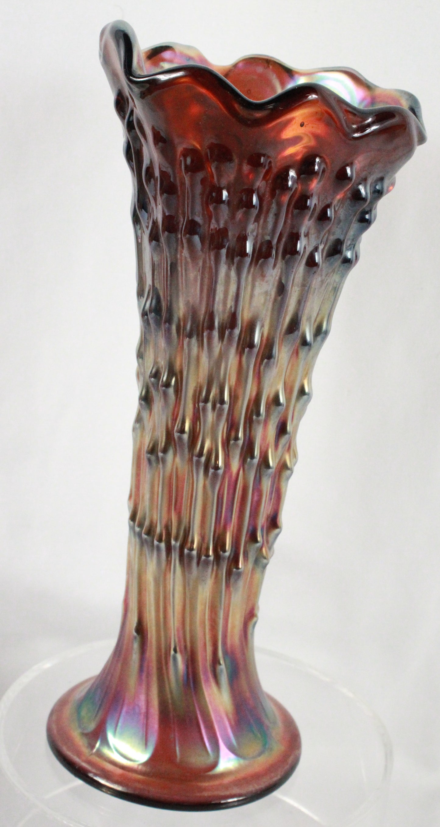 Northwood Amethyst Carnival Glass Vase
