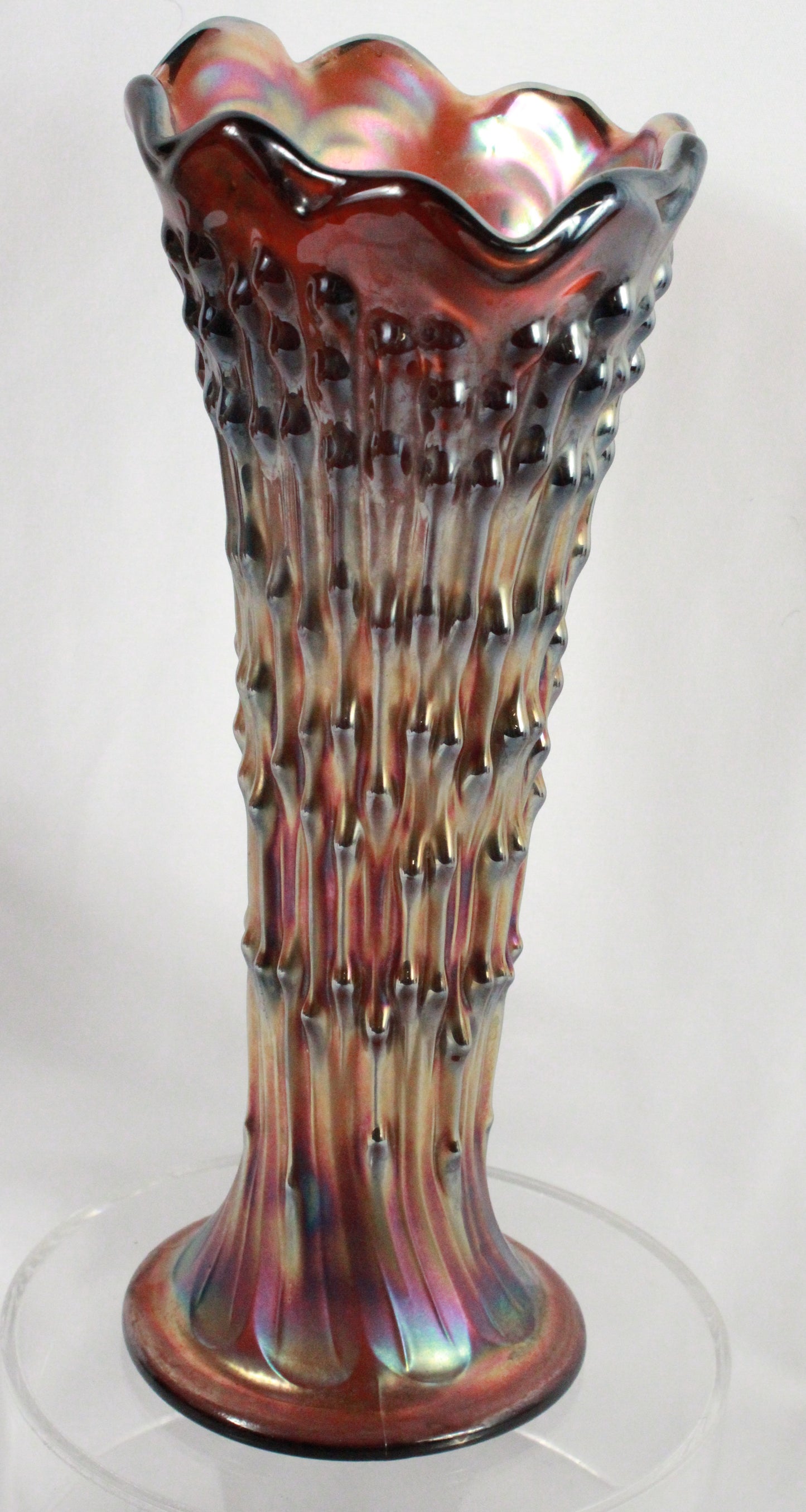 Northwood Amethyst Carnival Glass Vase