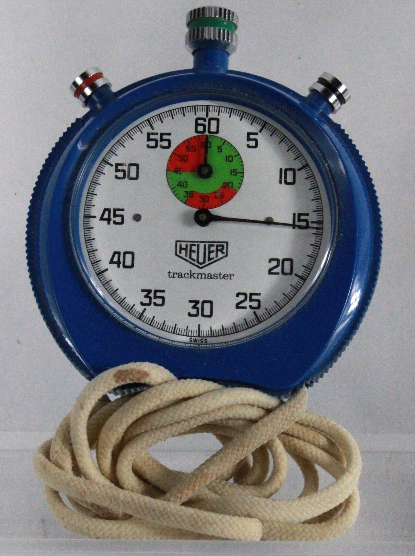Vintage Heuer Trackmaster Blue 60-Minute Mechanical Stopwatch