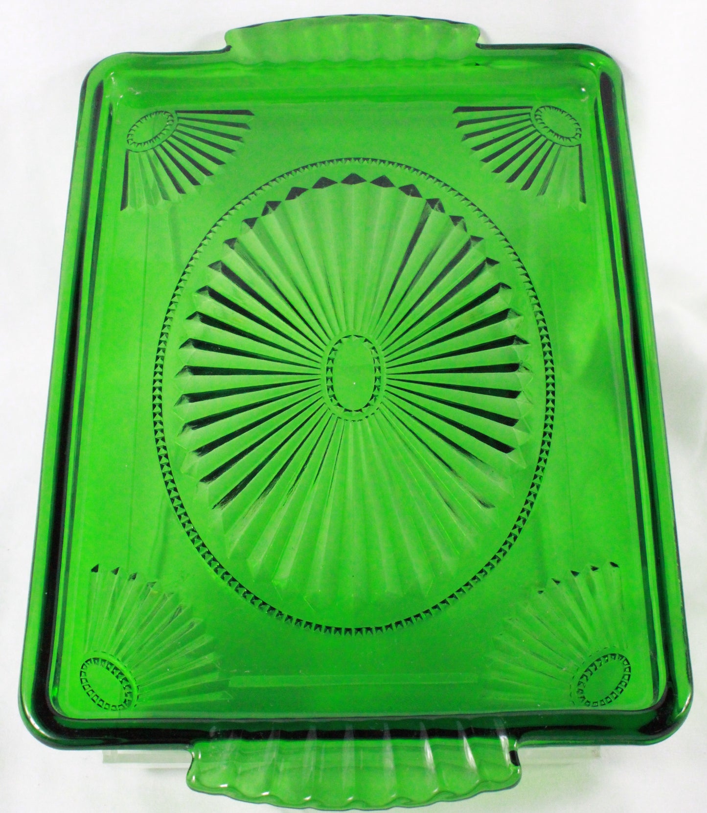 Vintage Avon Green Glass Vanity Tray