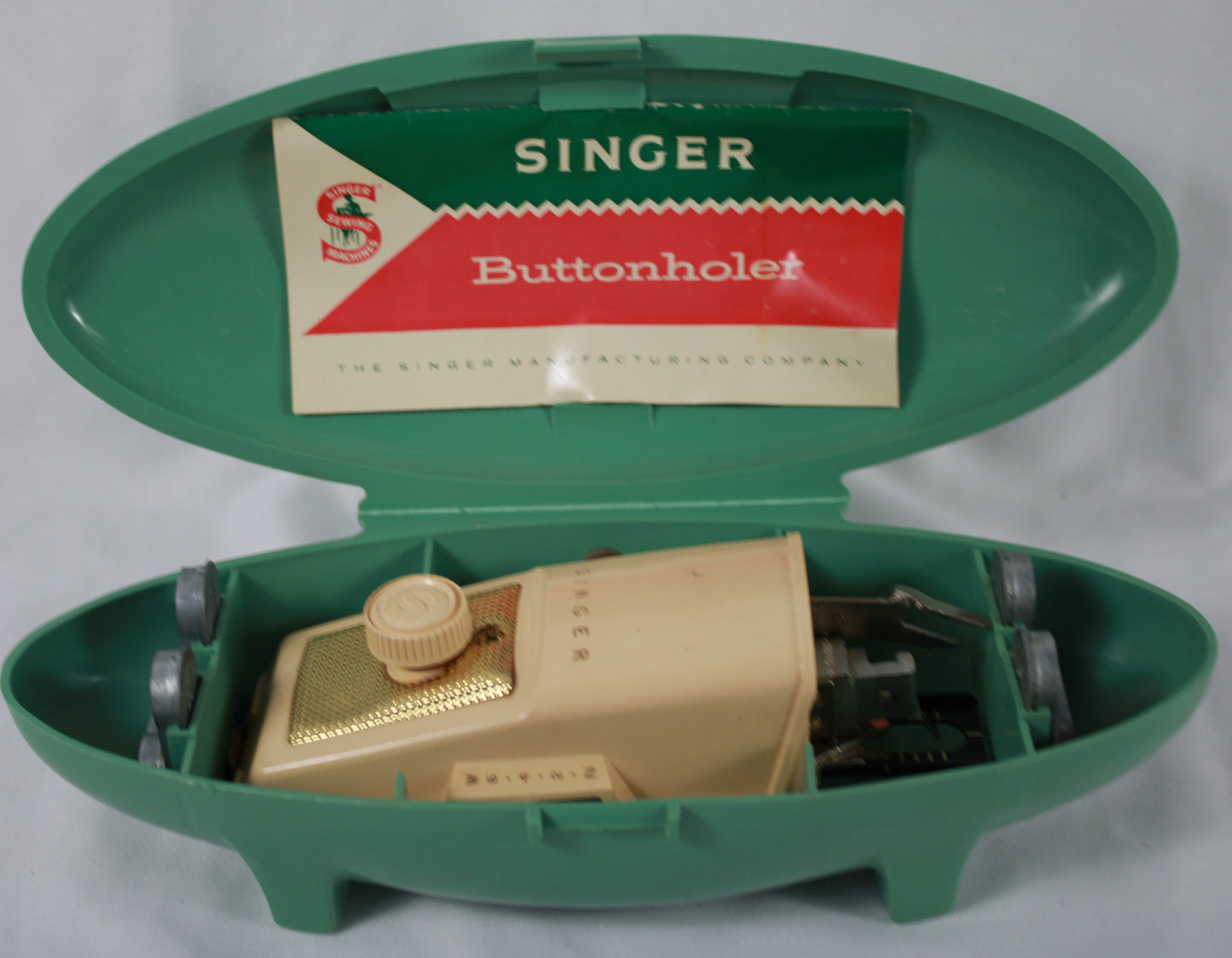 Vintage Singer Automatic Buttonholer Attachment with Case