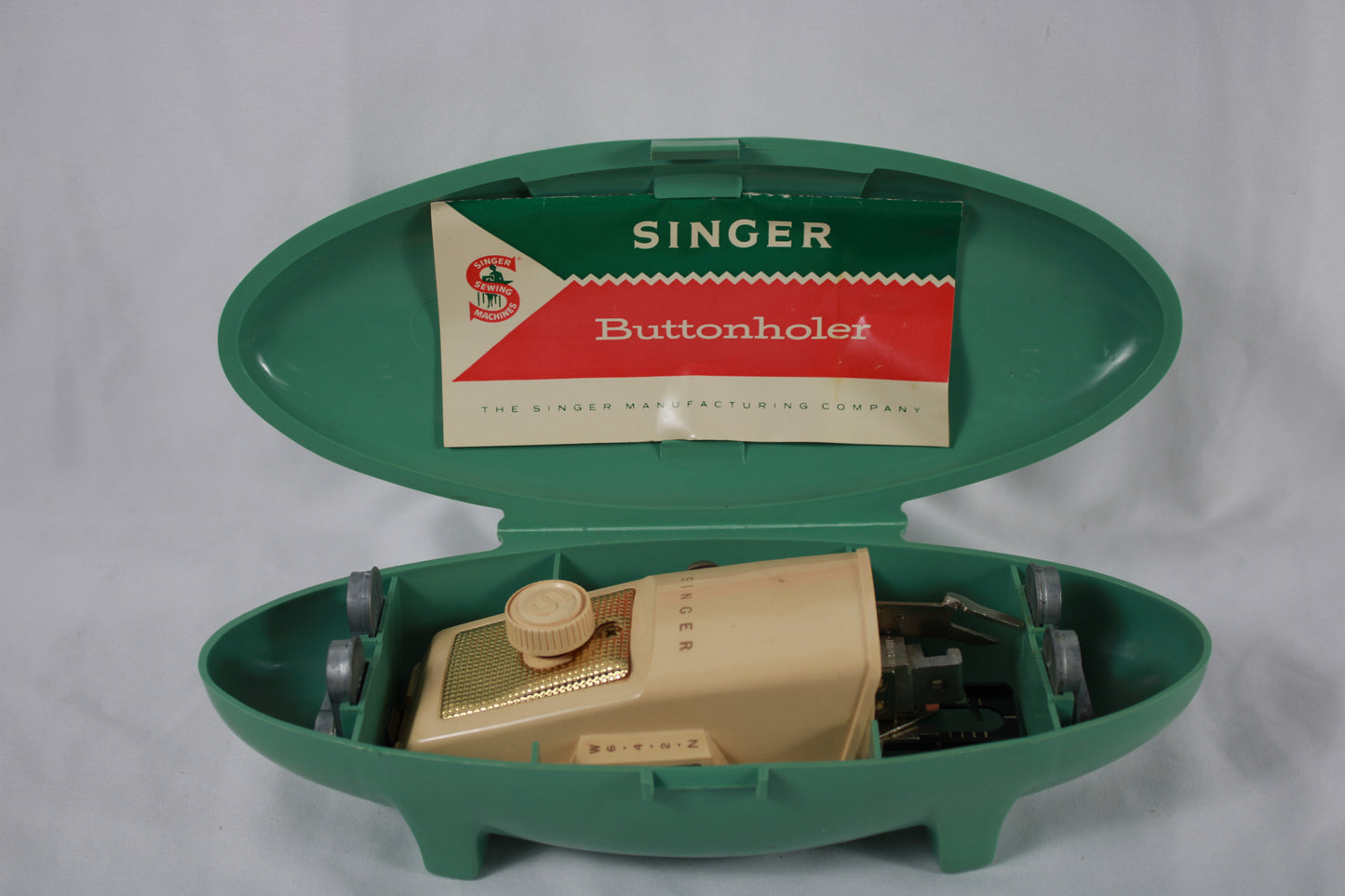 Vintage Singer Automatic Buttonholer Attachment with Case