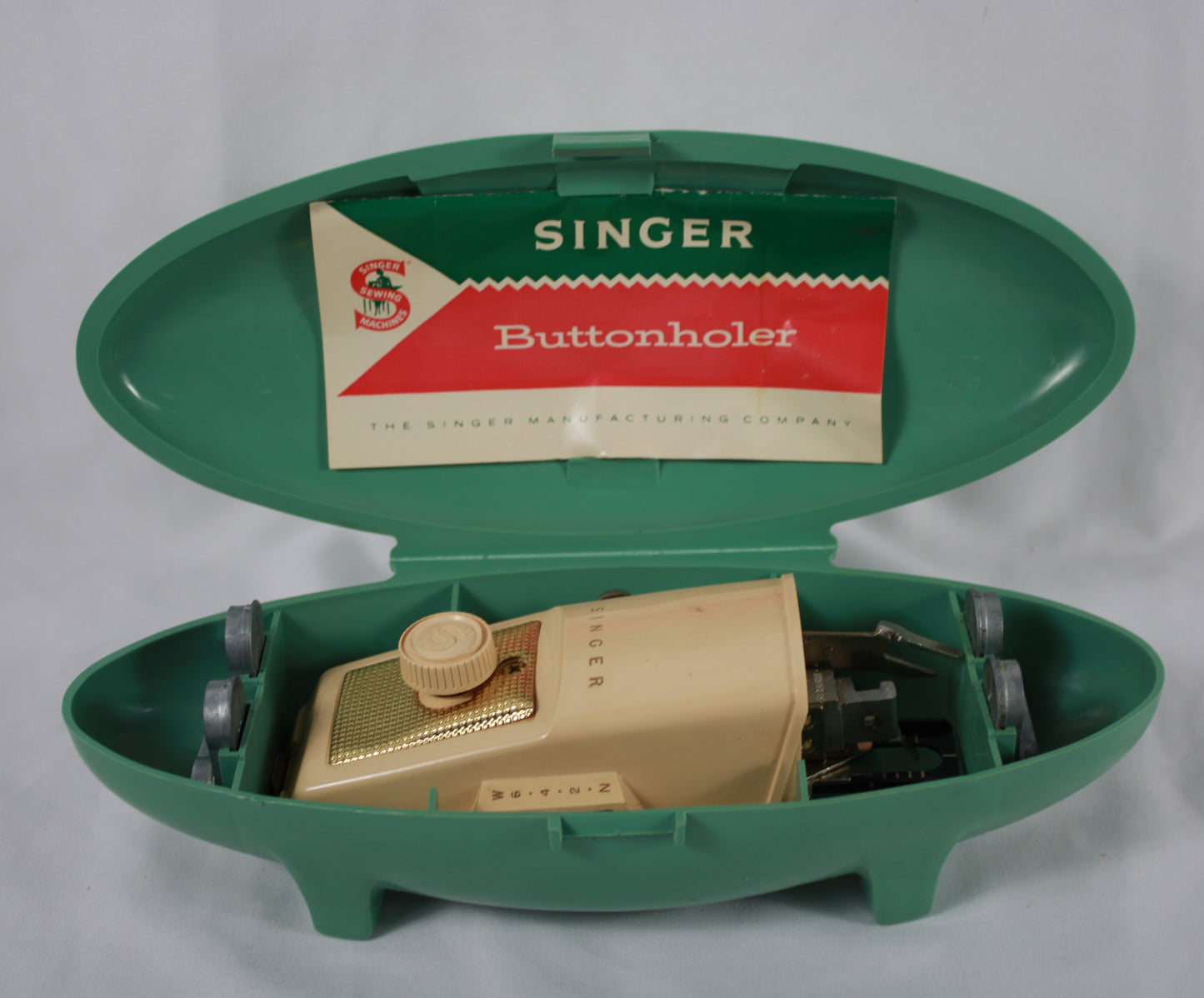 Vintage Singer Automatic Buttonholer Attachment with Case