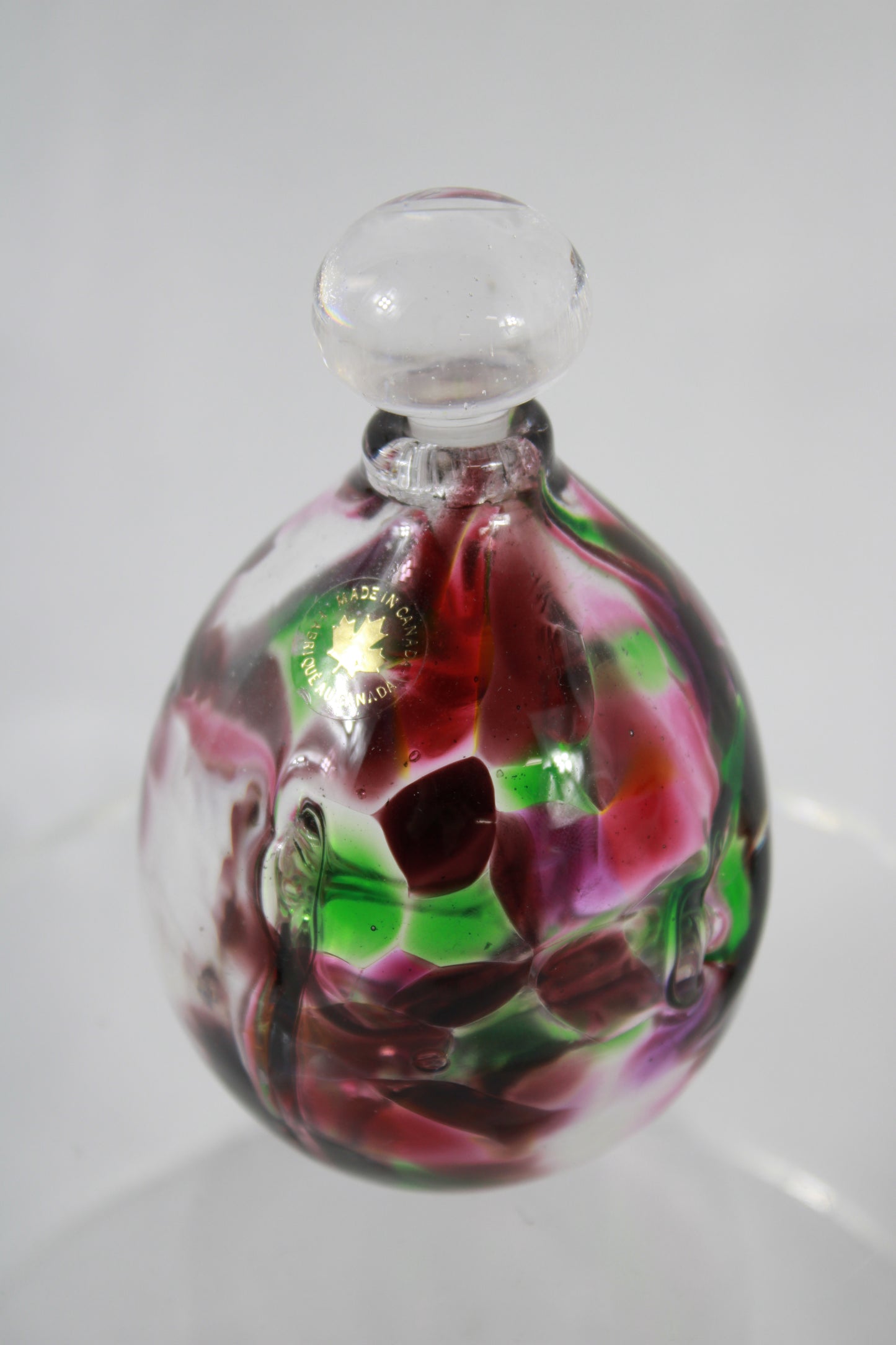 Canadian Art Glass Perfume Bottle with Stopper