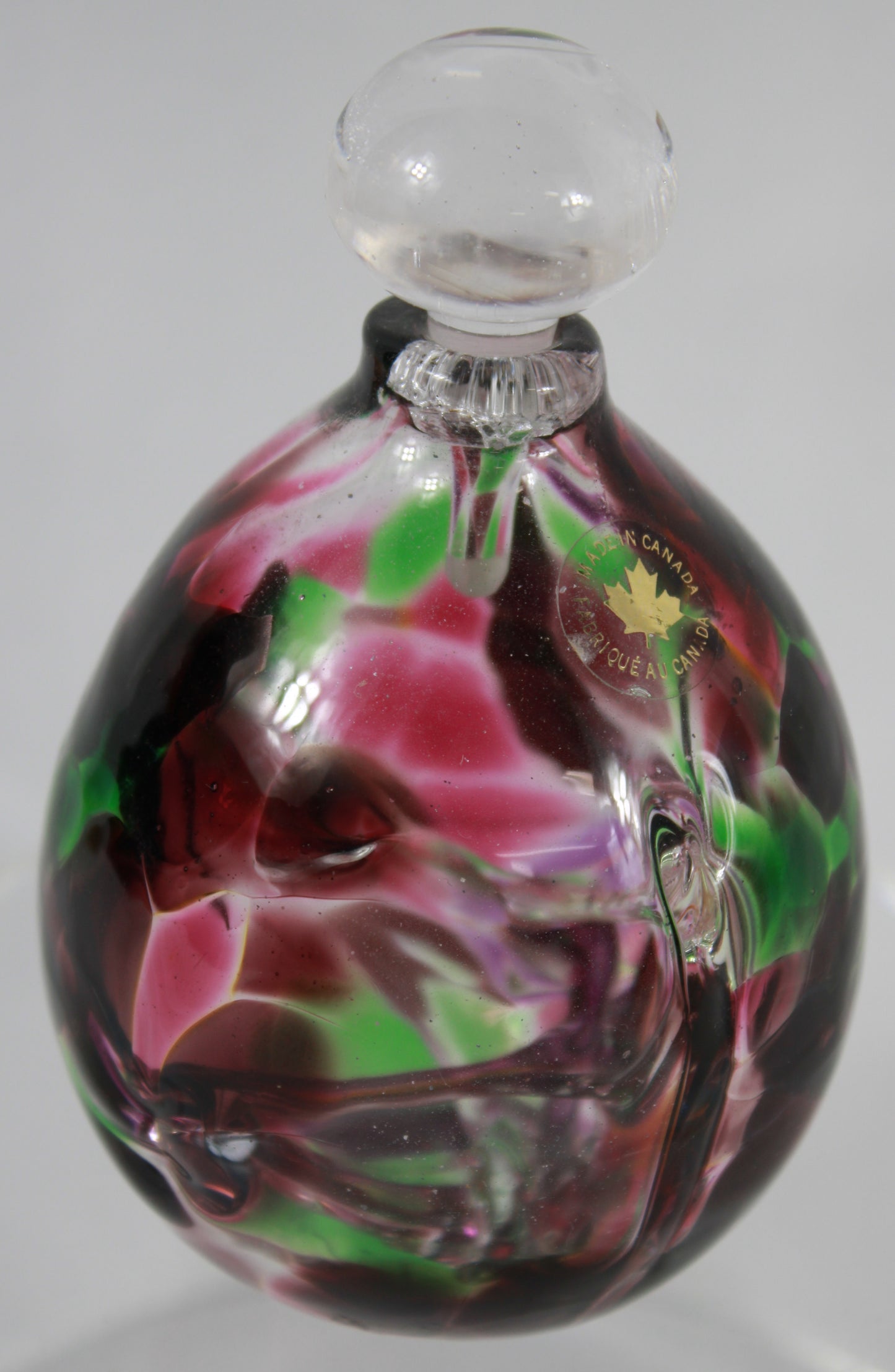 Canadian Art Glass Perfume Bottle with Stopper