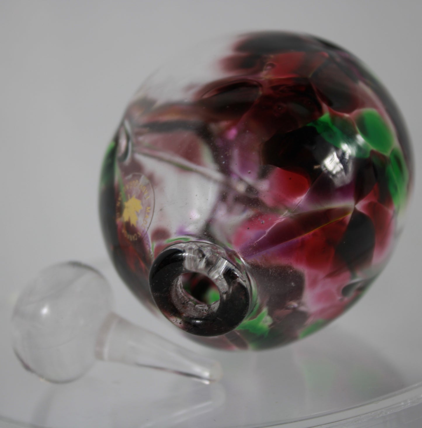 Canadian Art Glass Perfume Bottle with Stopper