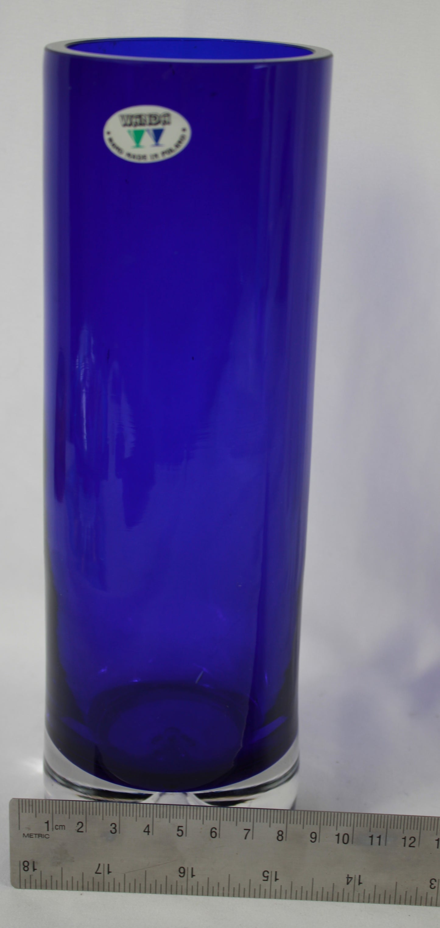 Wanda Hand-Blown Cobalt Blue Polish Glass Cylinder Vase