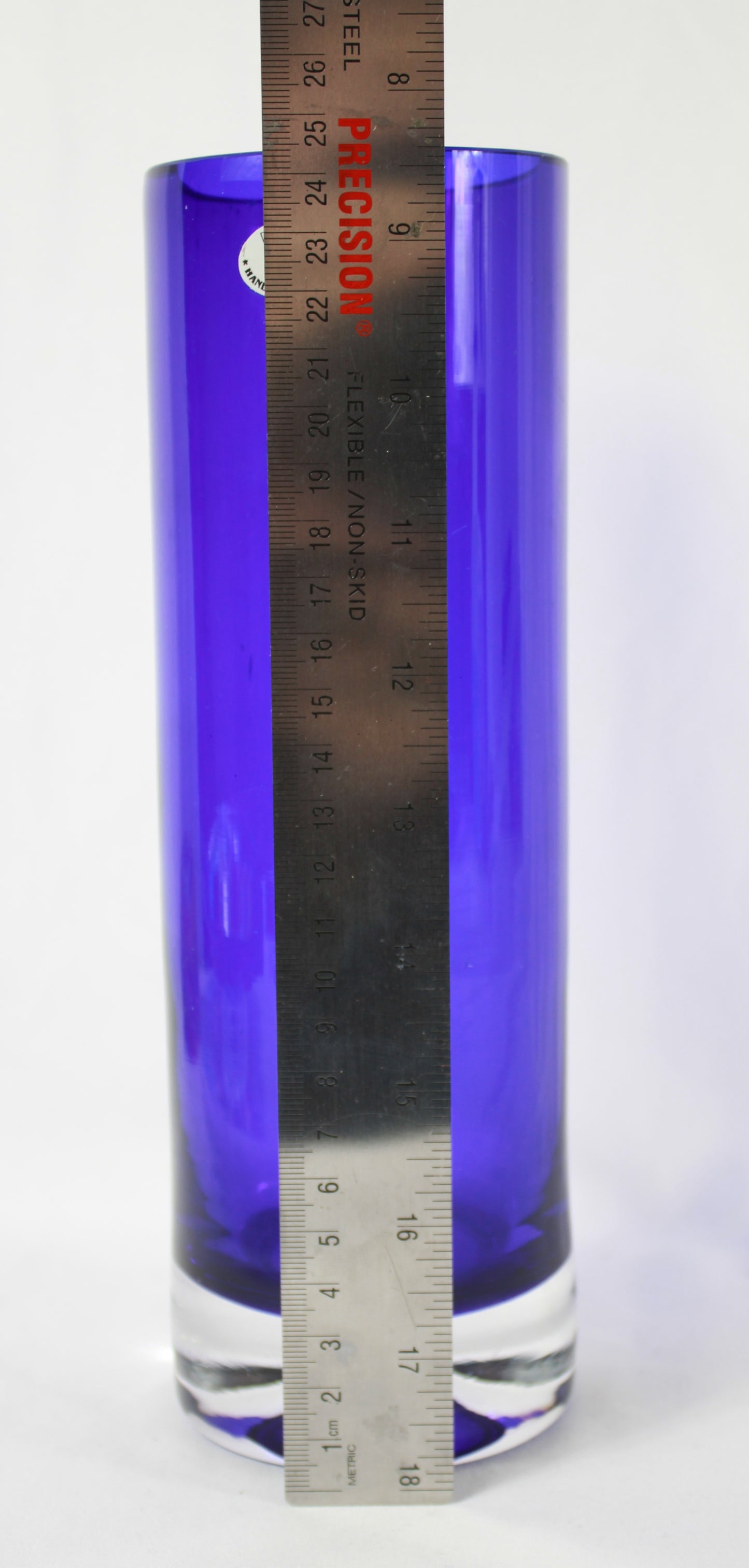 Wanda Hand-Blown Cobalt Blue Polish Glass Cylinder Vase