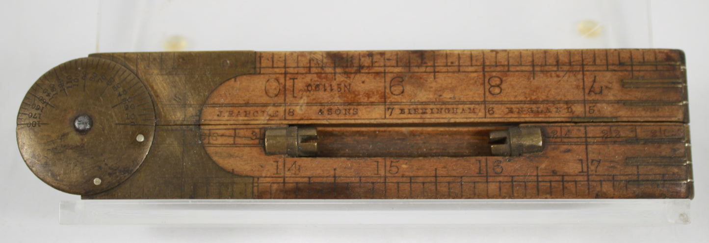 Antique J. Rabone & Sons Birmingham Boxwood Folding Ruler