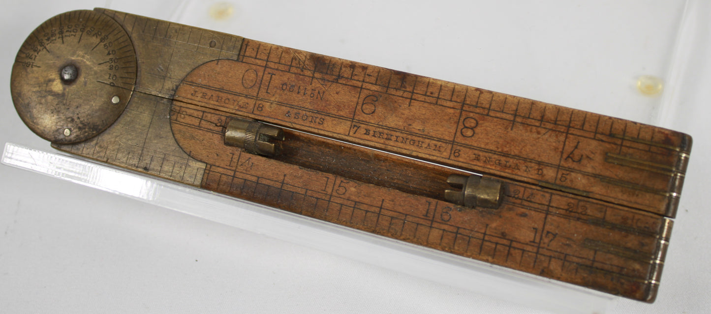 Antique J. Rabone & Sons Birmingham Boxwood Folding Ruler