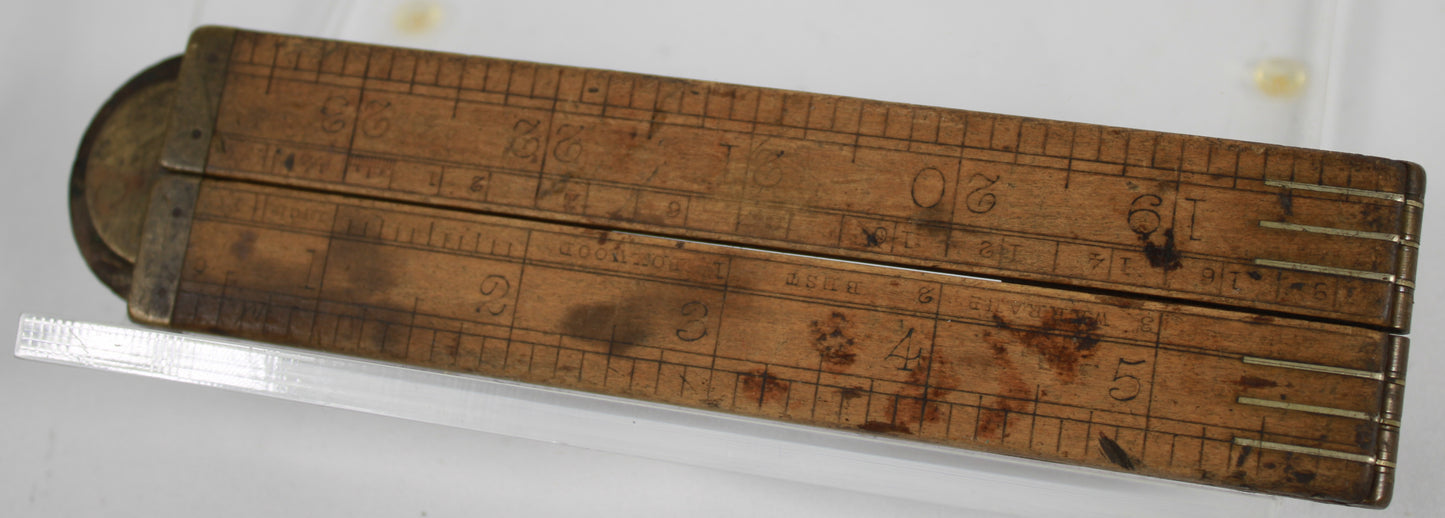 Antique J. Rabone & Sons Birmingham Boxwood Folding Ruler