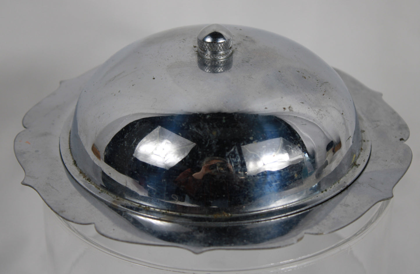 Pop of Blue: Vintage Cobalt & Chrome Sunburst Butter Dish