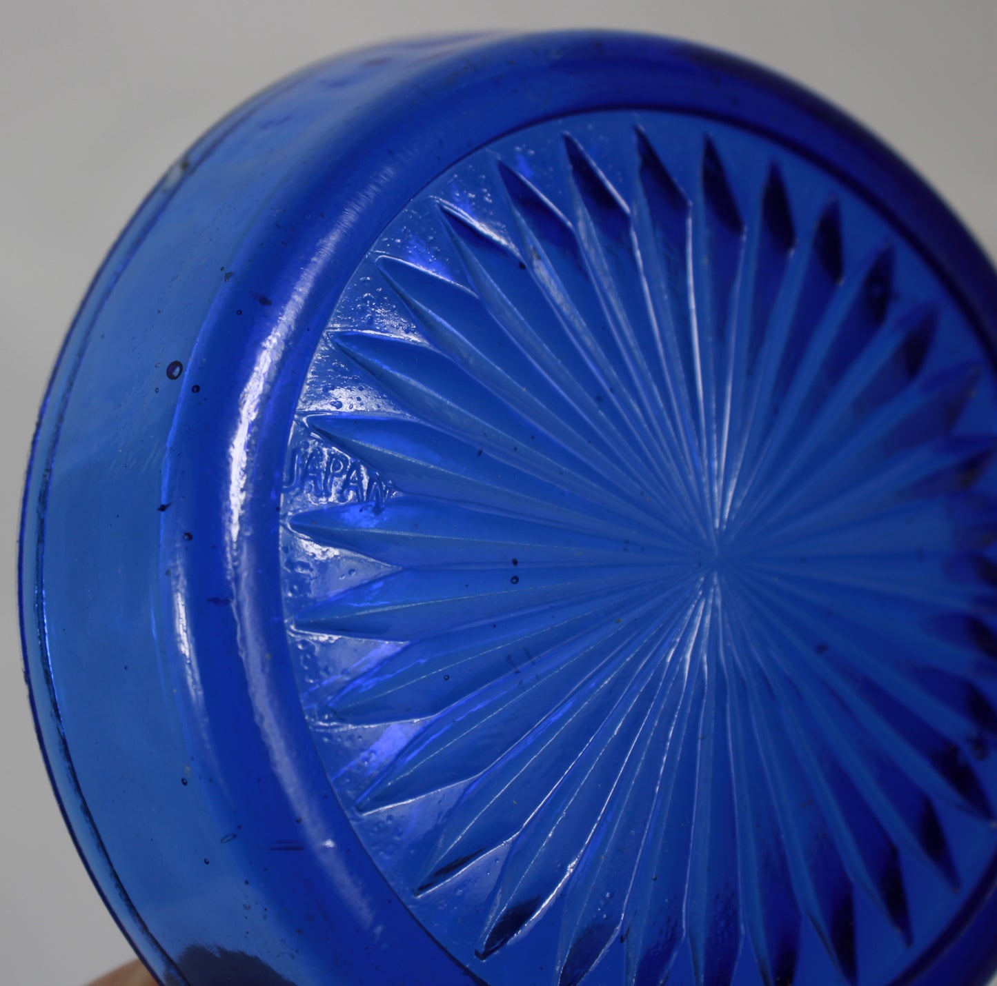 Pop of Blue: Vintage Cobalt & Chrome Sunburst Butter Dish