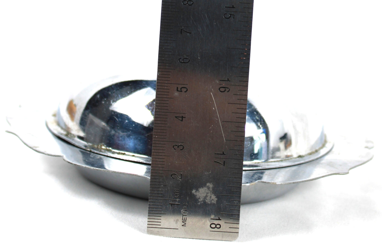 Pop of Blue: Vintage Cobalt & Chrome Sunburst Butter Dish