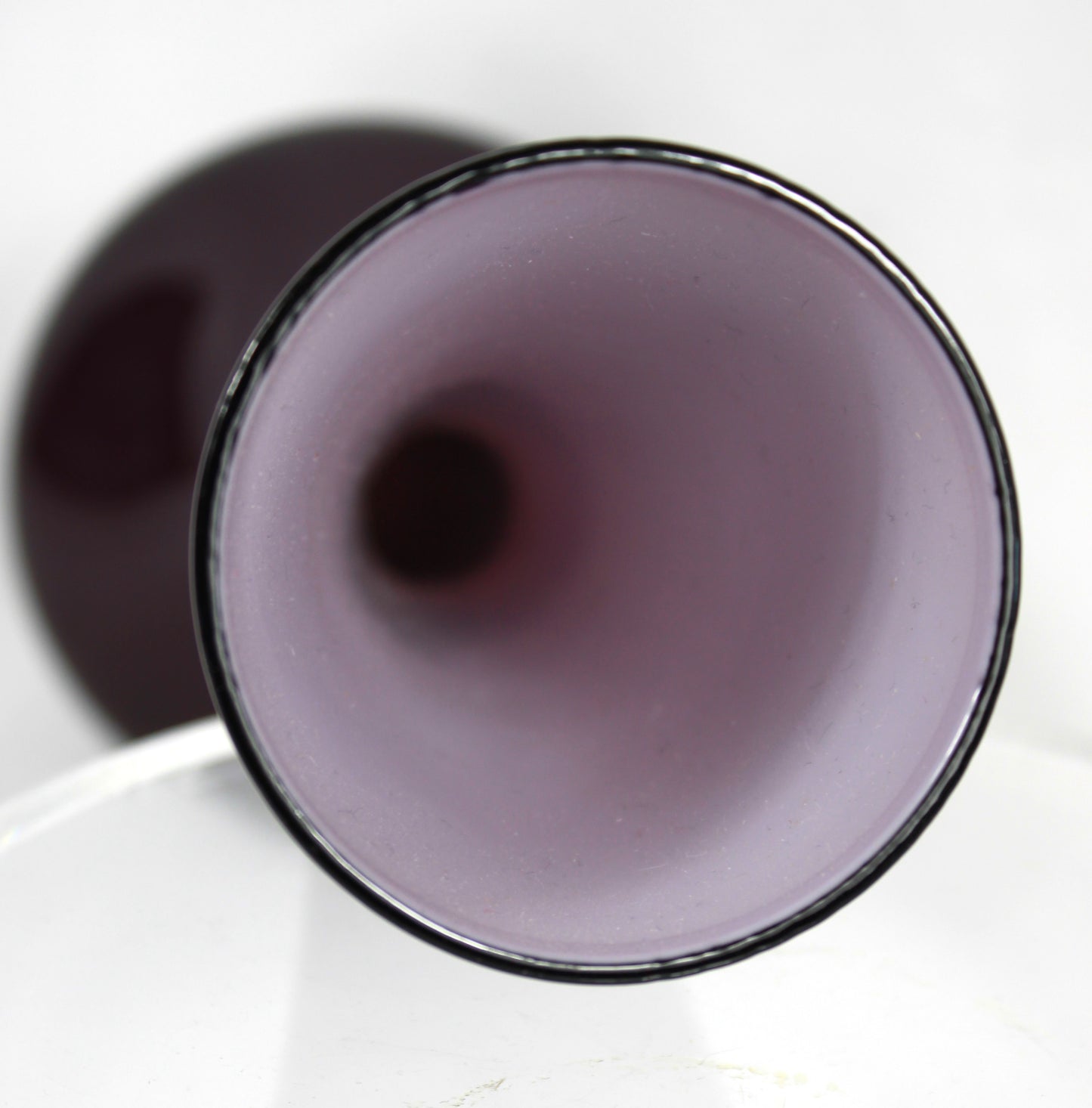 Vintage Amethyst Glass Bud Vase with Clear Decorative Handle