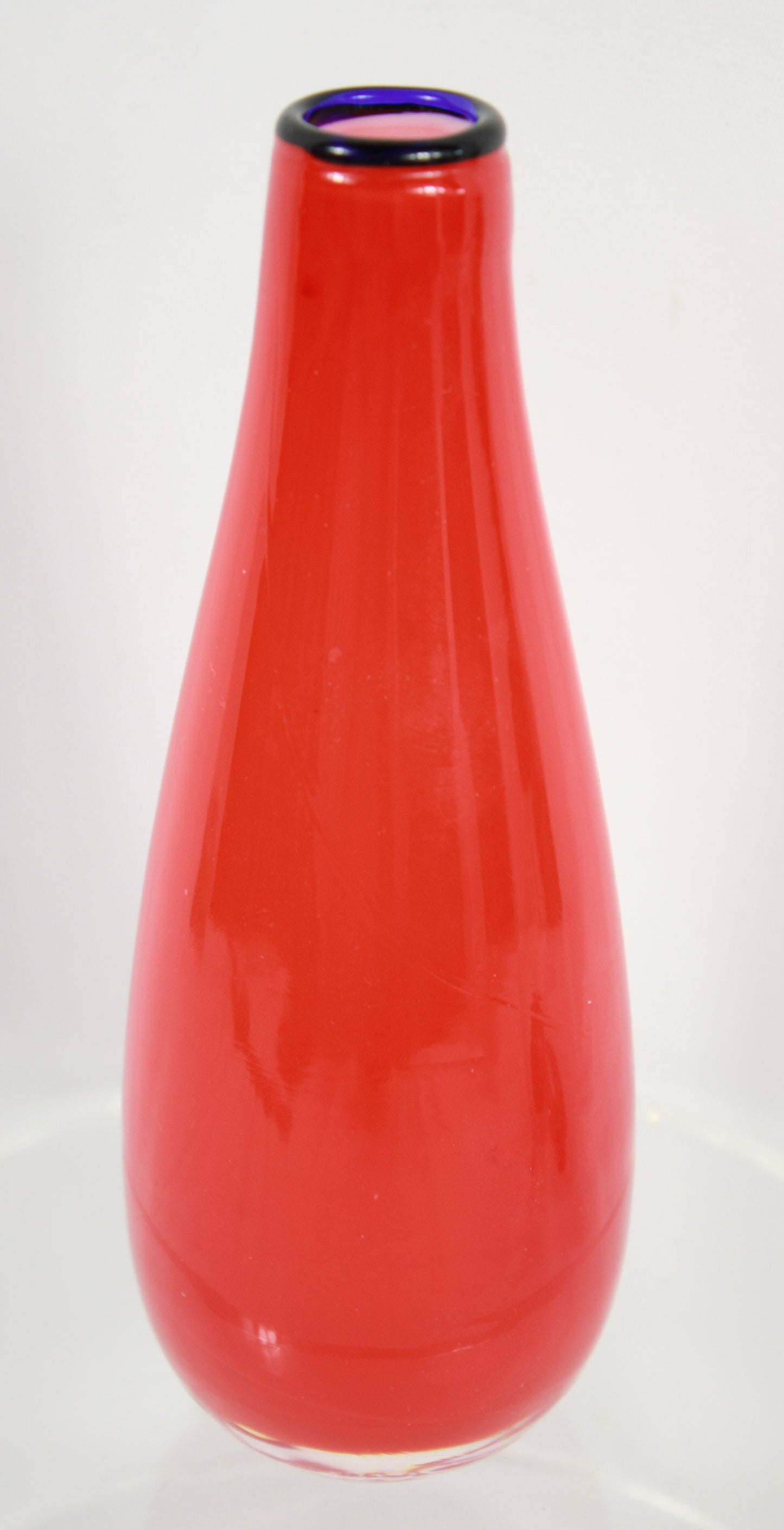 Mid-Century Modern Vibrant Red Art Glass Bud Vase
