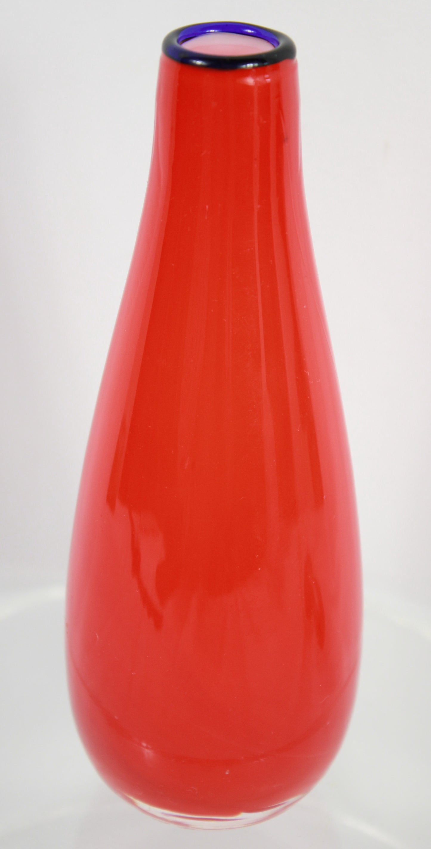 Mid-Century Modern Vibrant Red Art Glass Bud Vase