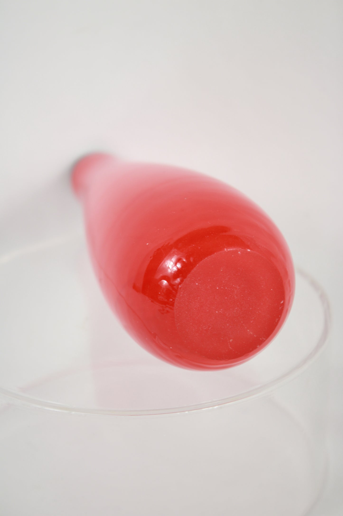 Mid-Century Modern Vibrant Red Art Glass Bud Vase